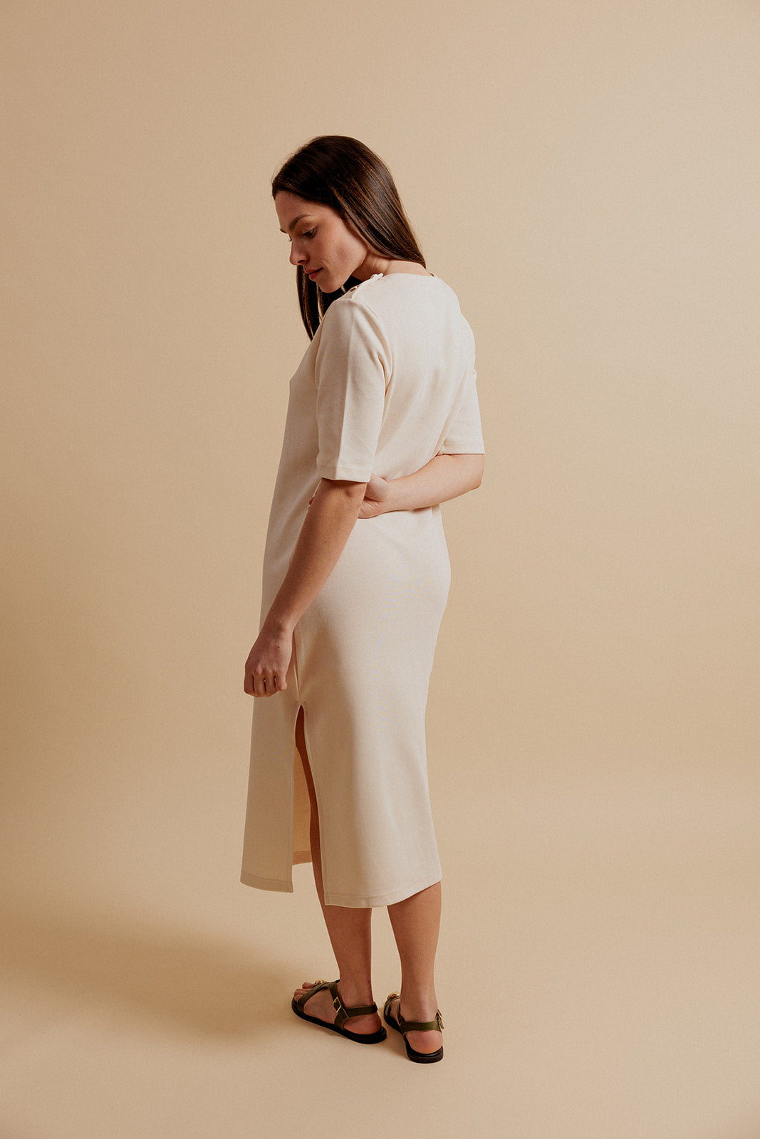 MARJOLAINE LONG DRESS - BEIGE