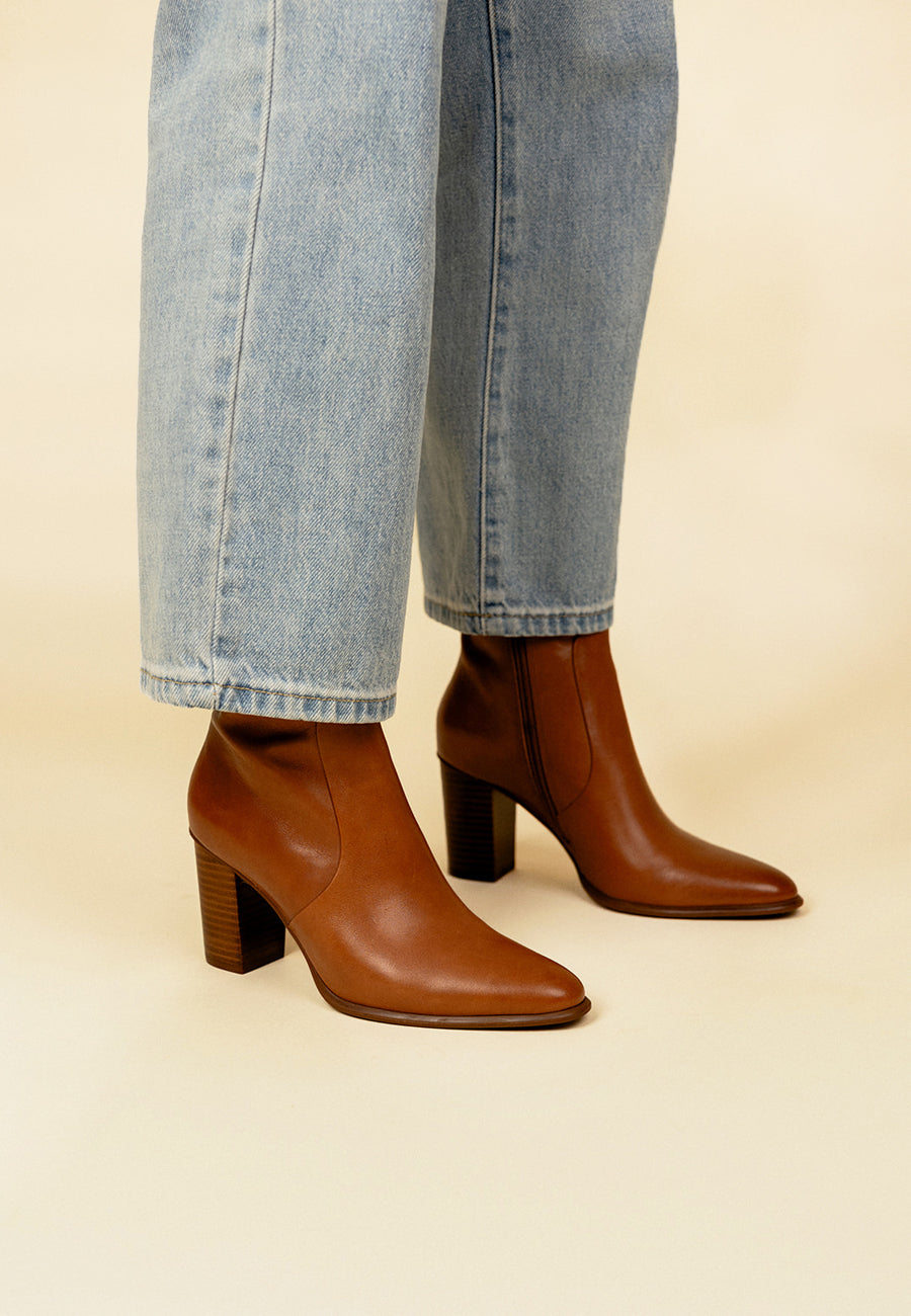 BOTTINES NOLWEN - COGNAC