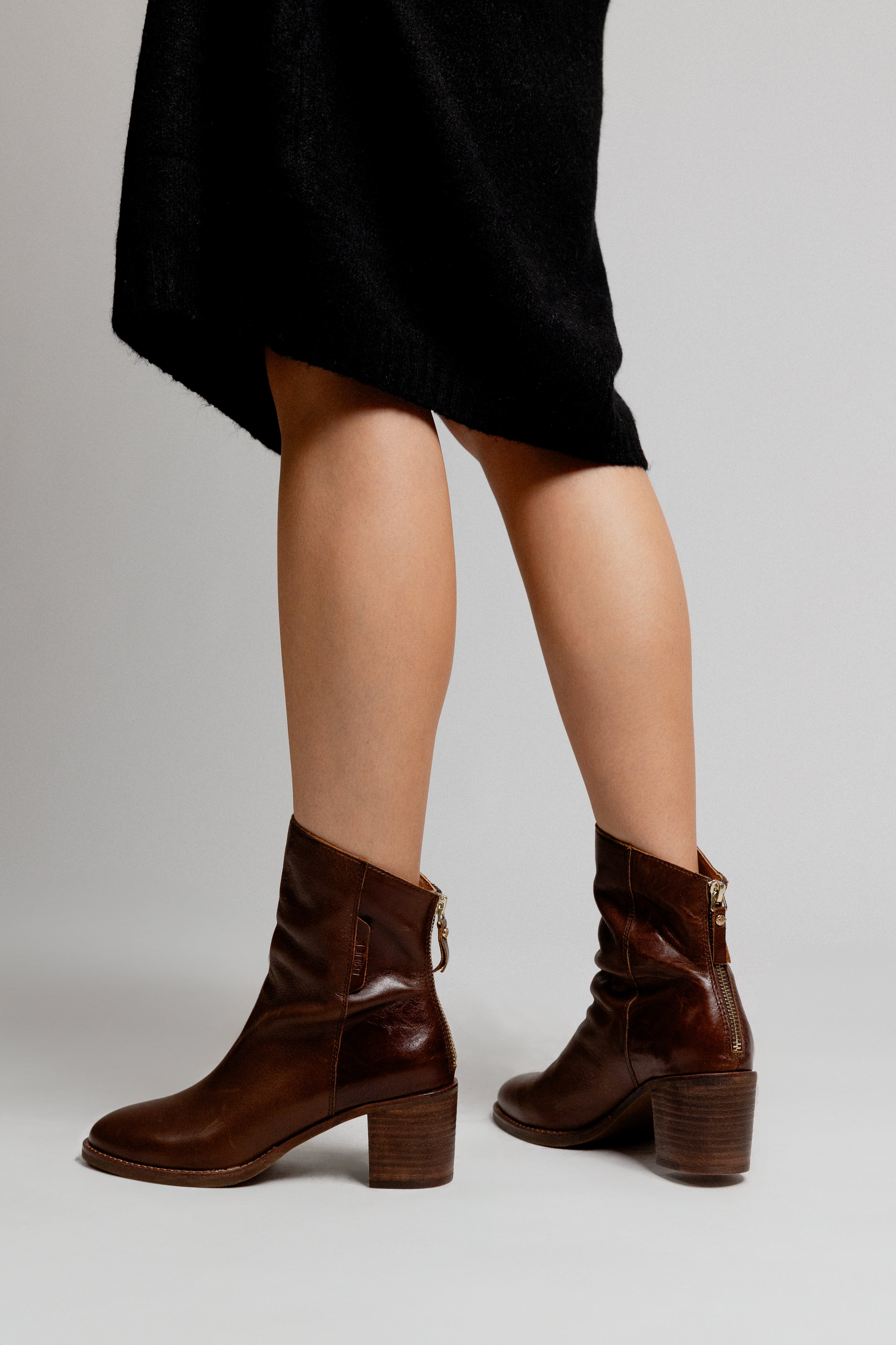 BOTTINES OXALYS - COGNAC LISSE