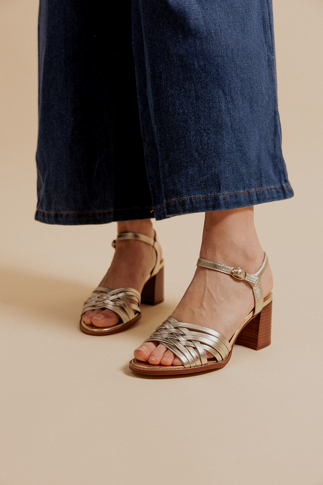 SANDALES À TALONS LIANNY - Platine