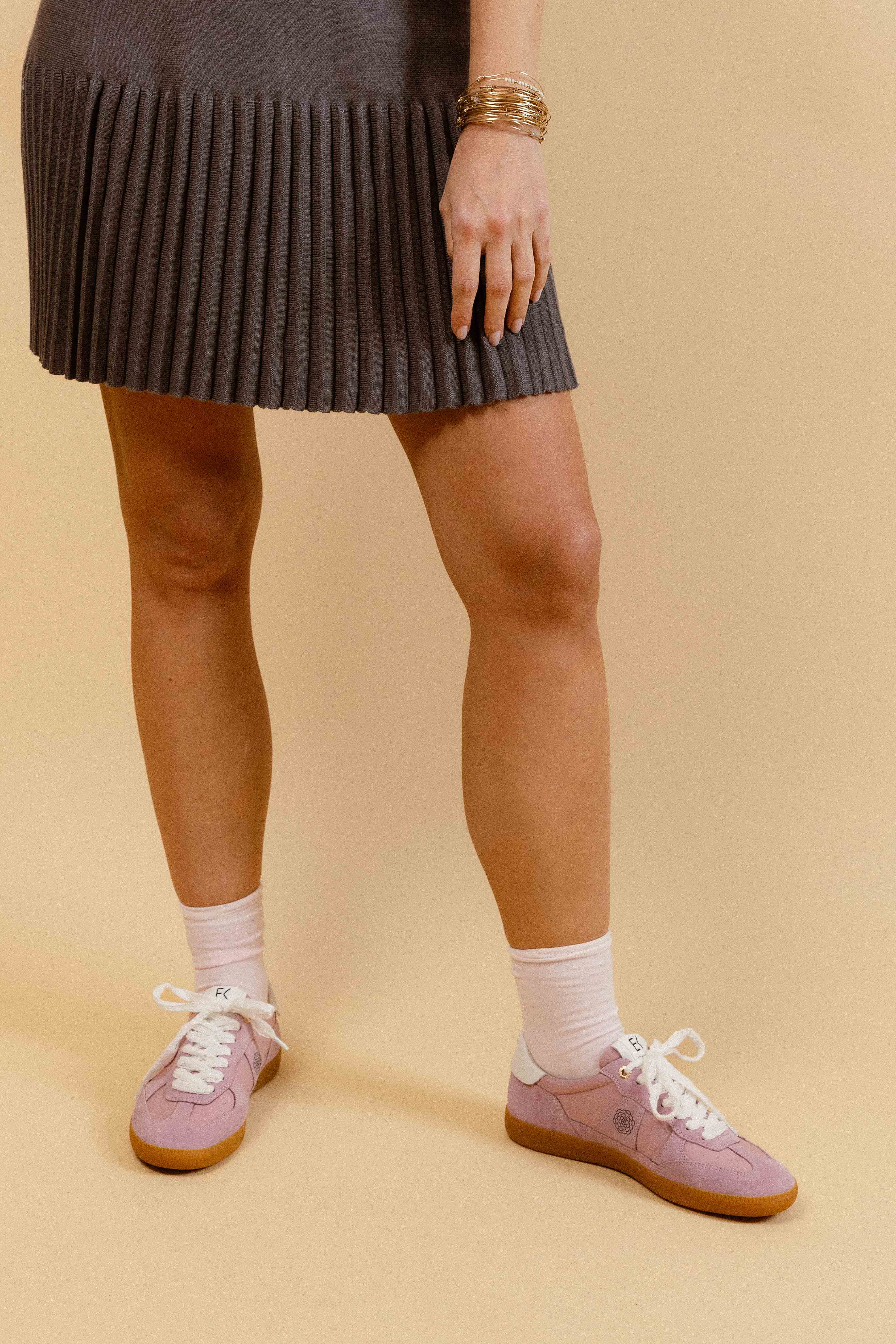 CHERRY - Baskets en cuir Rose/Parme