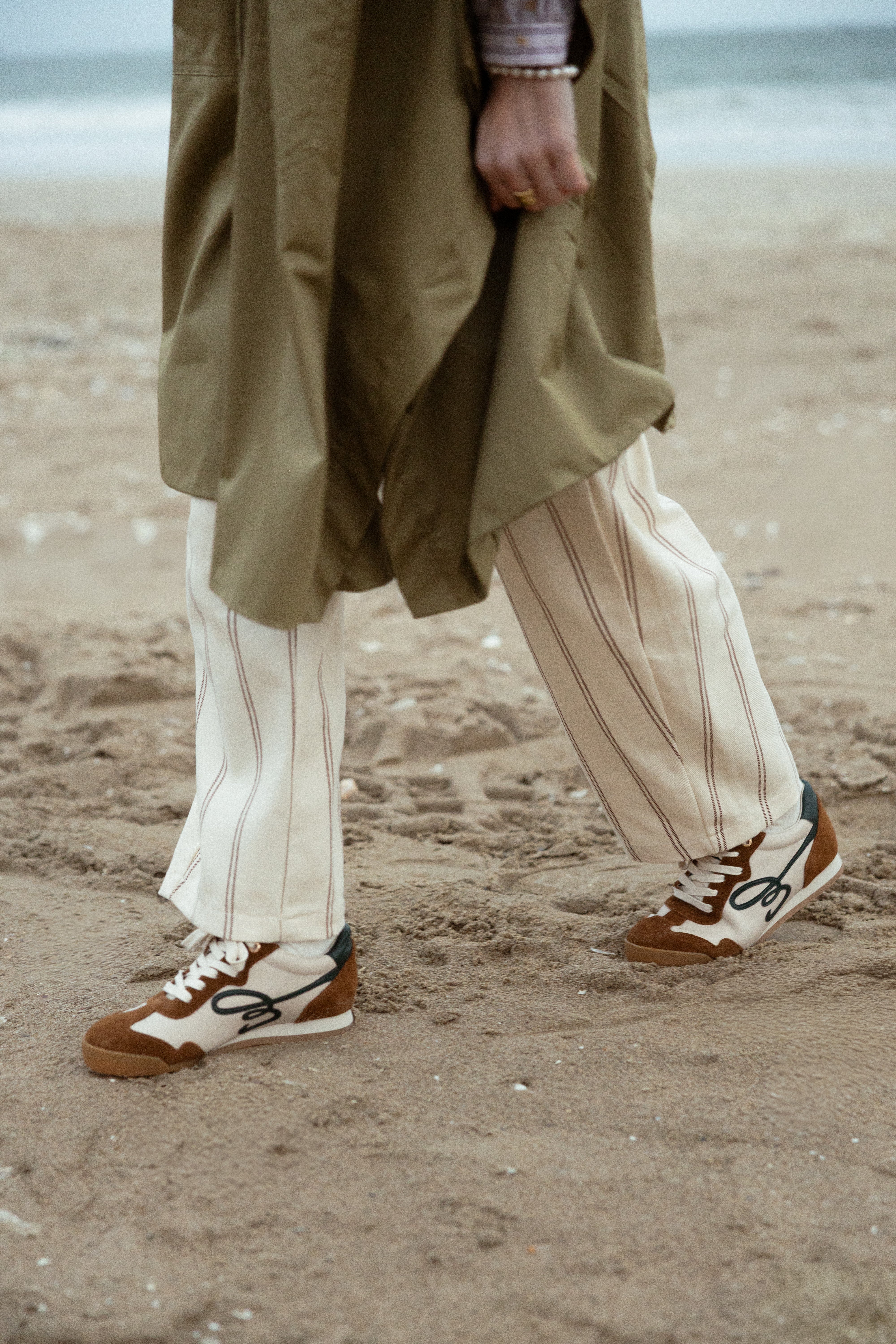 RAFAELLE - Baskets en cuir Camel