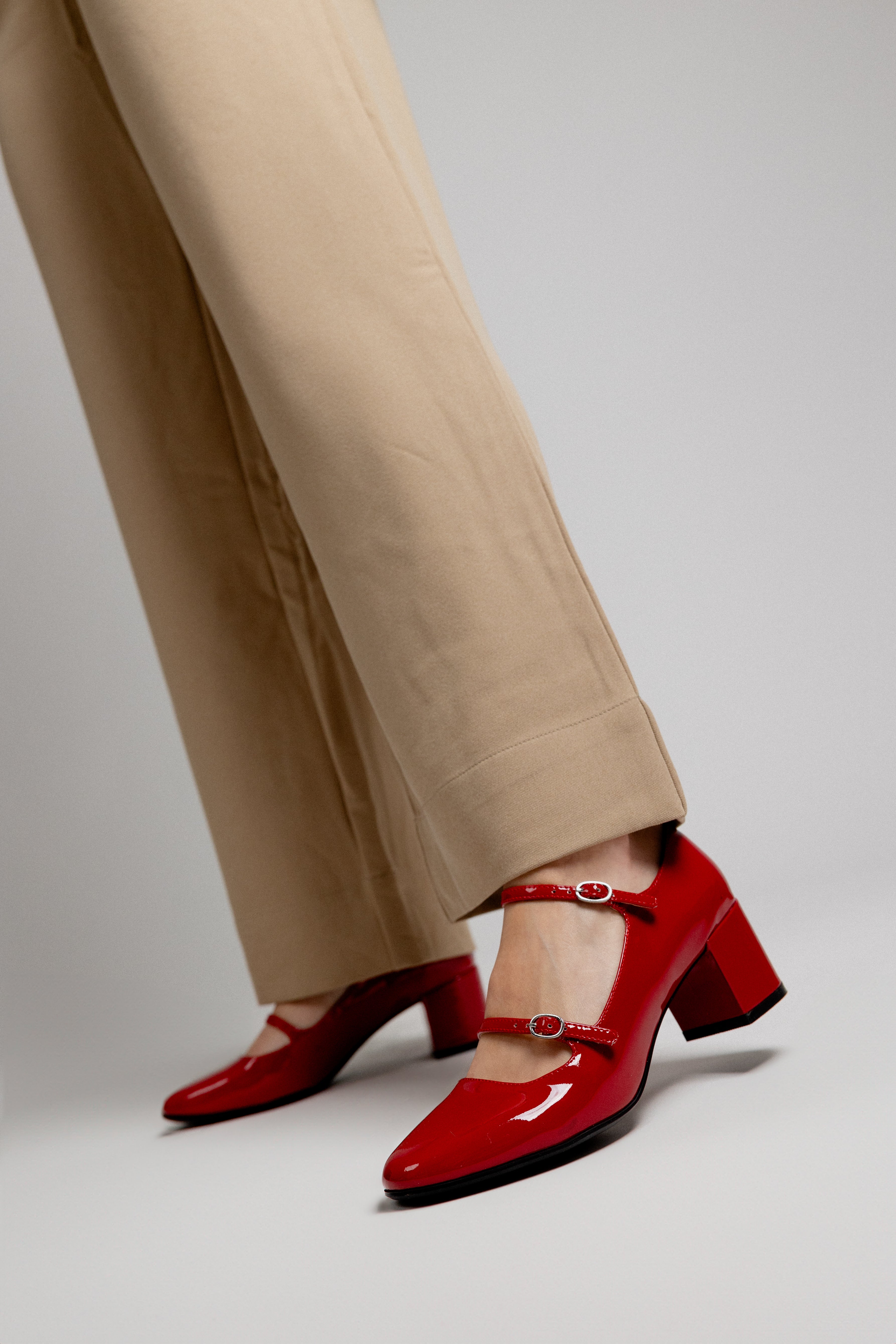 ESCARPINS PIVOINE - ROUGE VERNIS