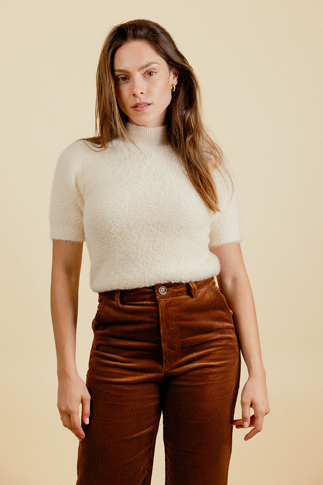 PULL MANCHE COURTE PACOME - ÉCRU