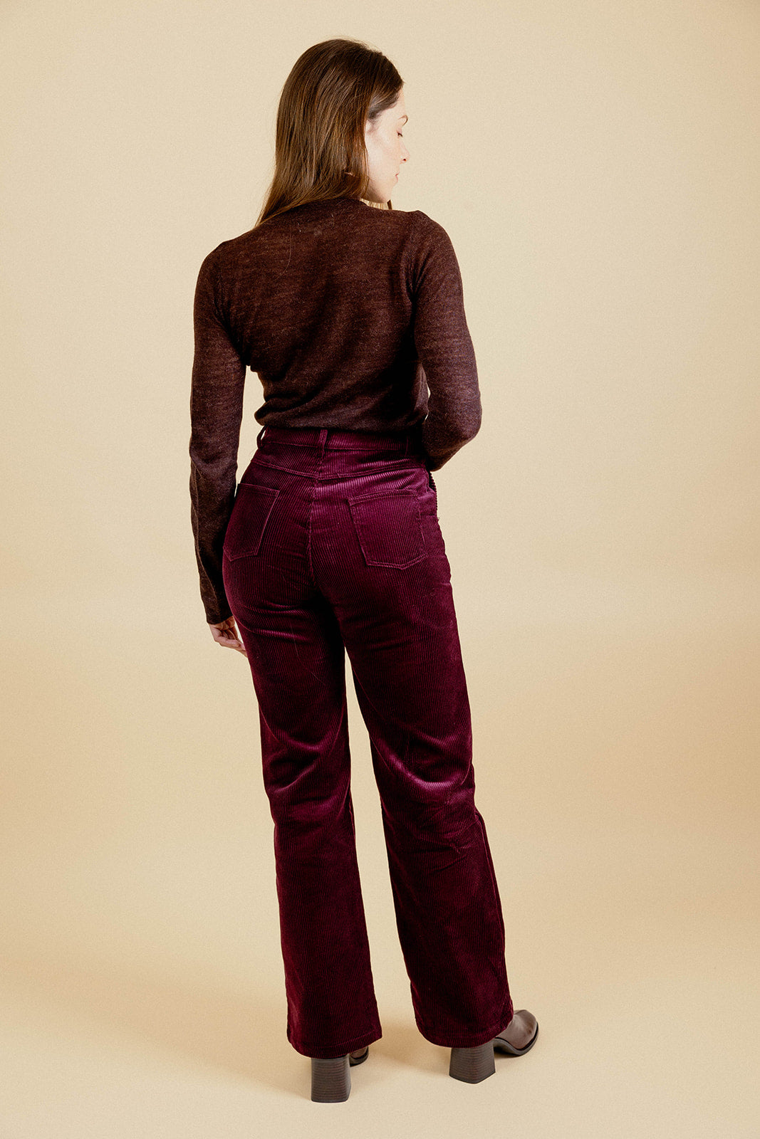 SOLAL VELVET PANTS - BURGUNDY