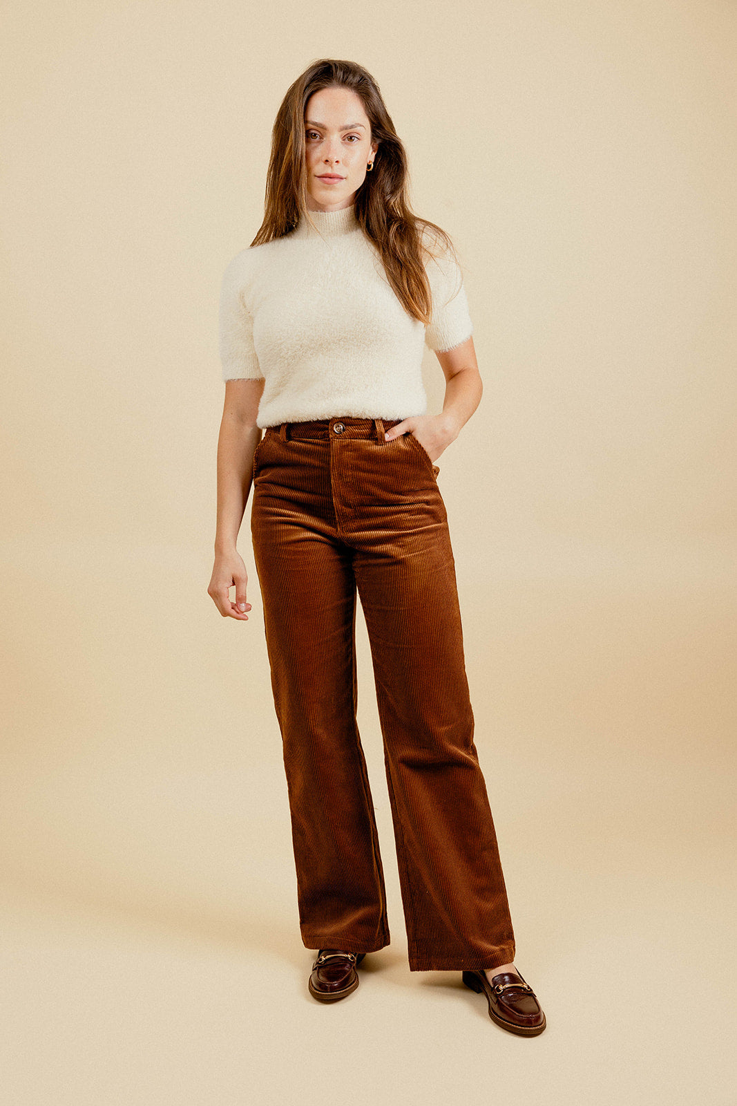 PULL MANCHE COURTE PACOME - ÉCRU