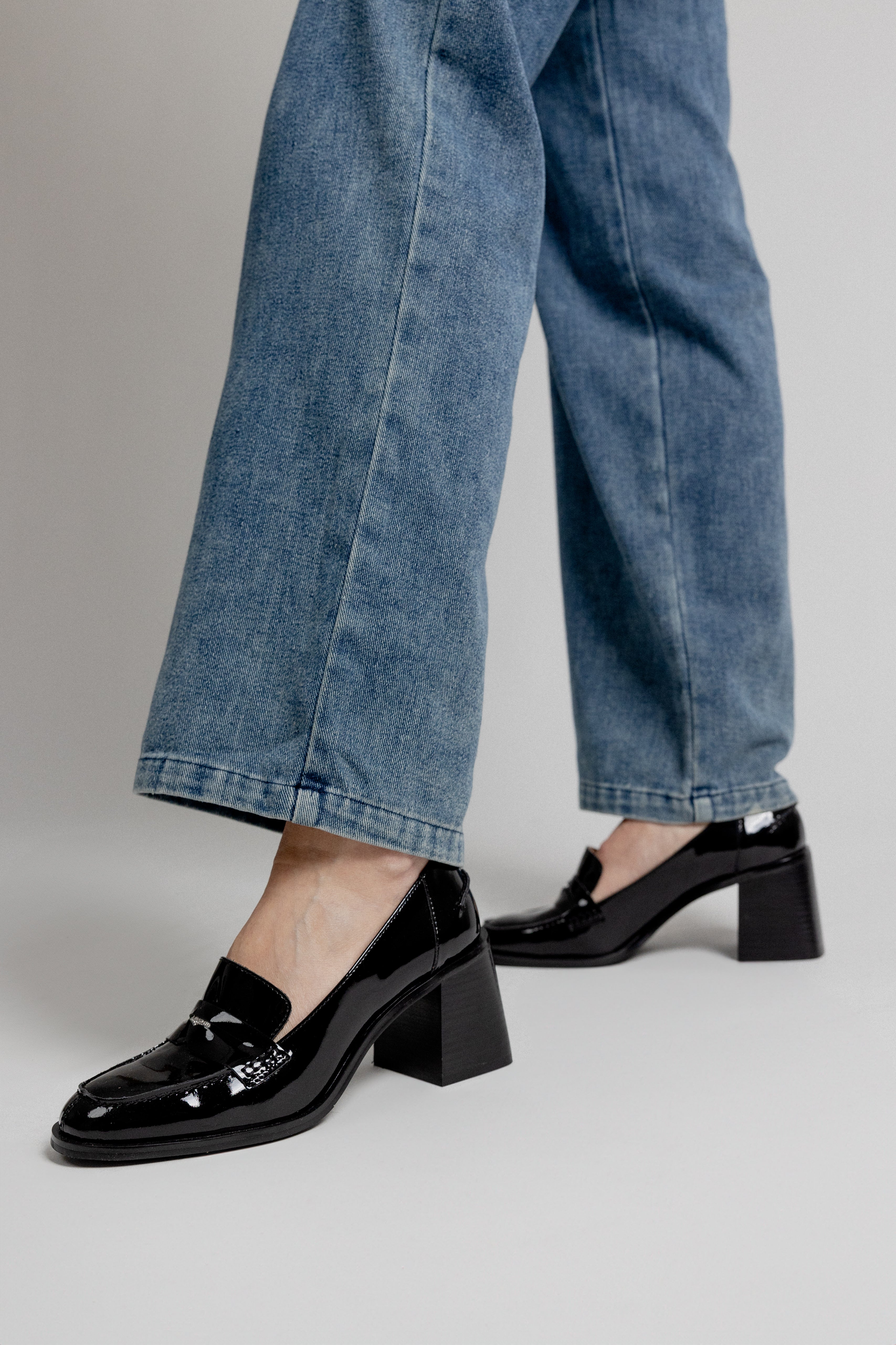 PURPLE - BLACK PATENT LOAFERS