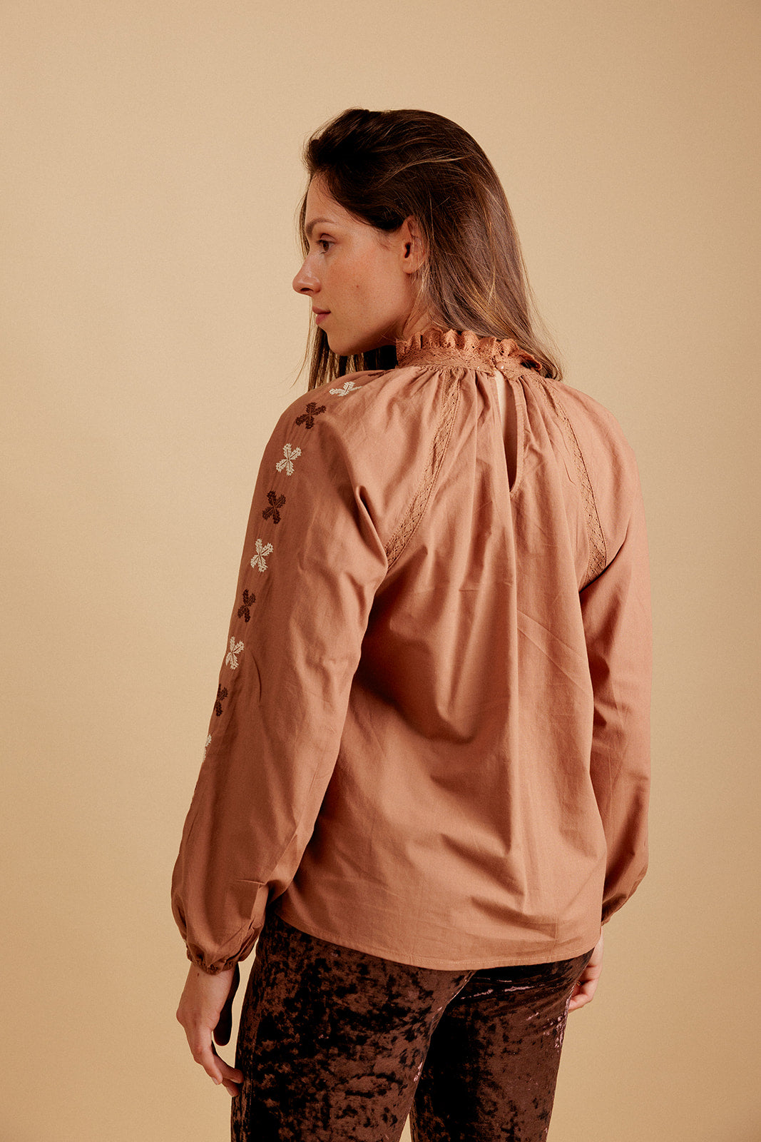 CHEMISE AMARANTE - CAMEL