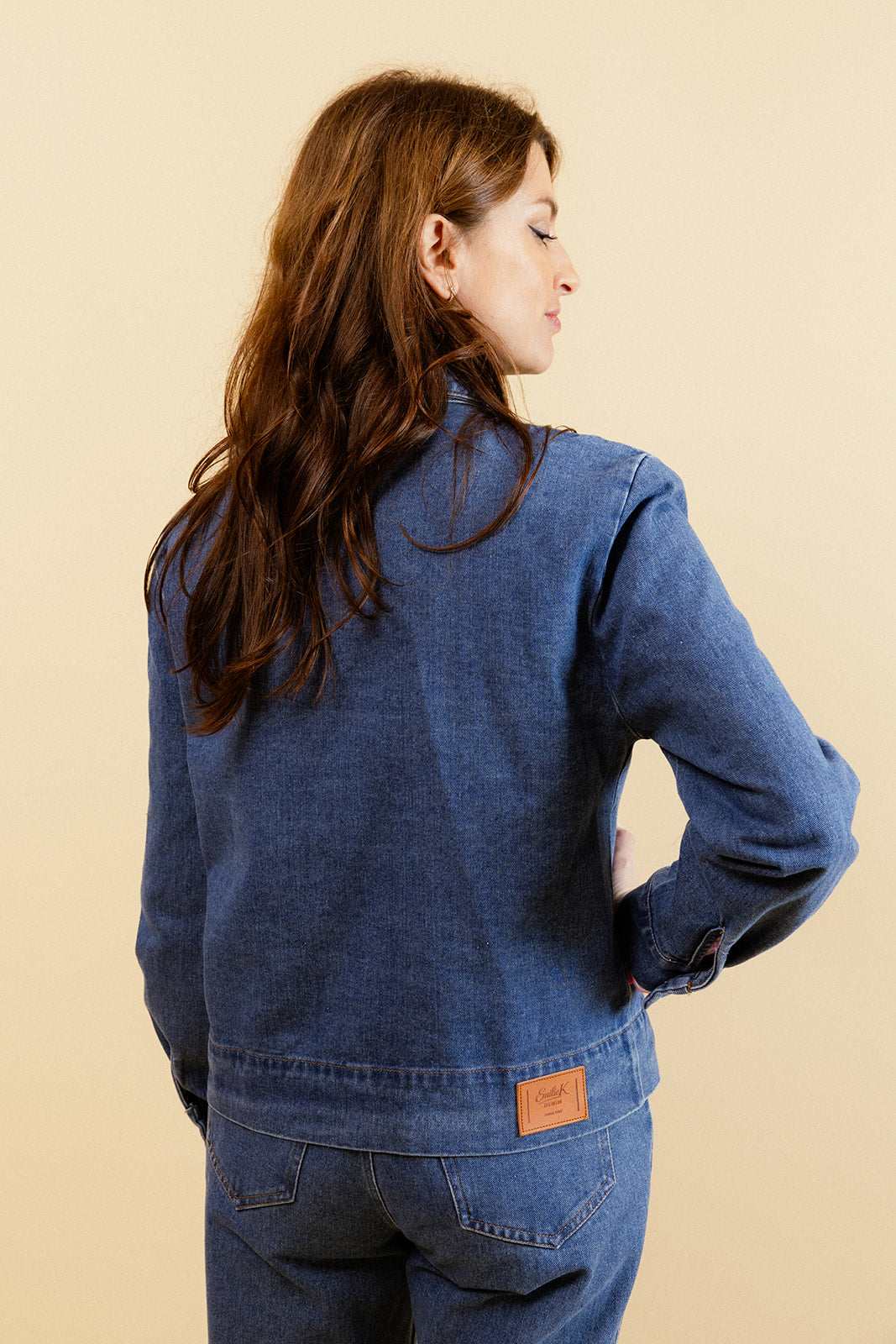 LEVANNAH - Veste en Jean Bleue Femme avec Nœud