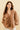 YOLÈNE - Blouse Unie Camel à Col V et Froufrous