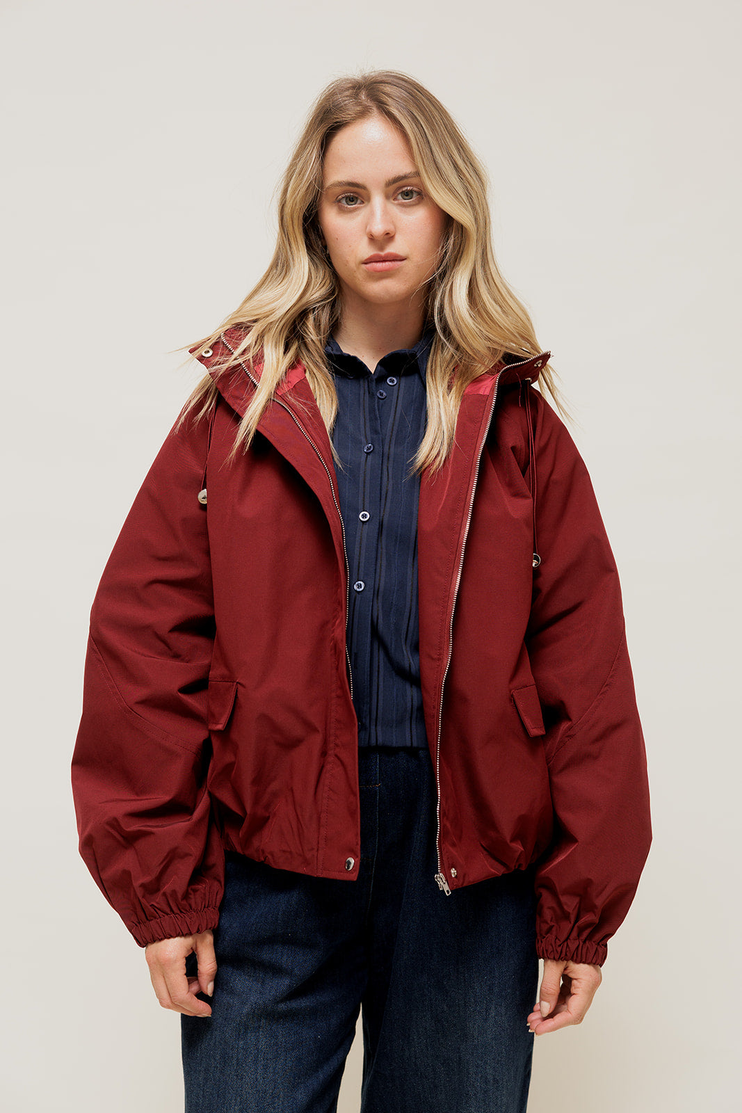 VELIANE - Parka Forme Balloon Imperméable Bordeaux