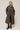NORALY - Manteau Long Oversize en Chevron Gris à Double Boutonnage