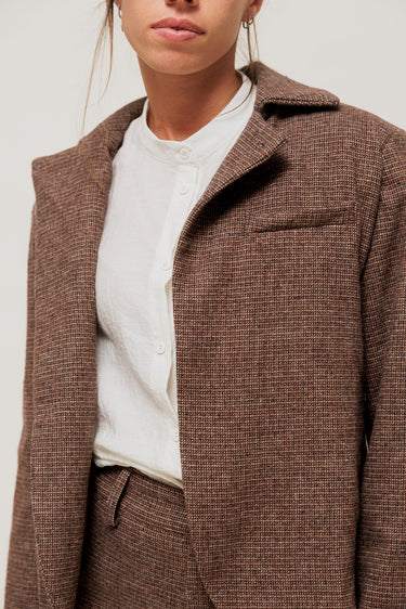 ALYNE - Blazer Coupe Droite en Chevron Marron