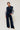 LYSORA - Pantalon Large effet Velours Bleu
