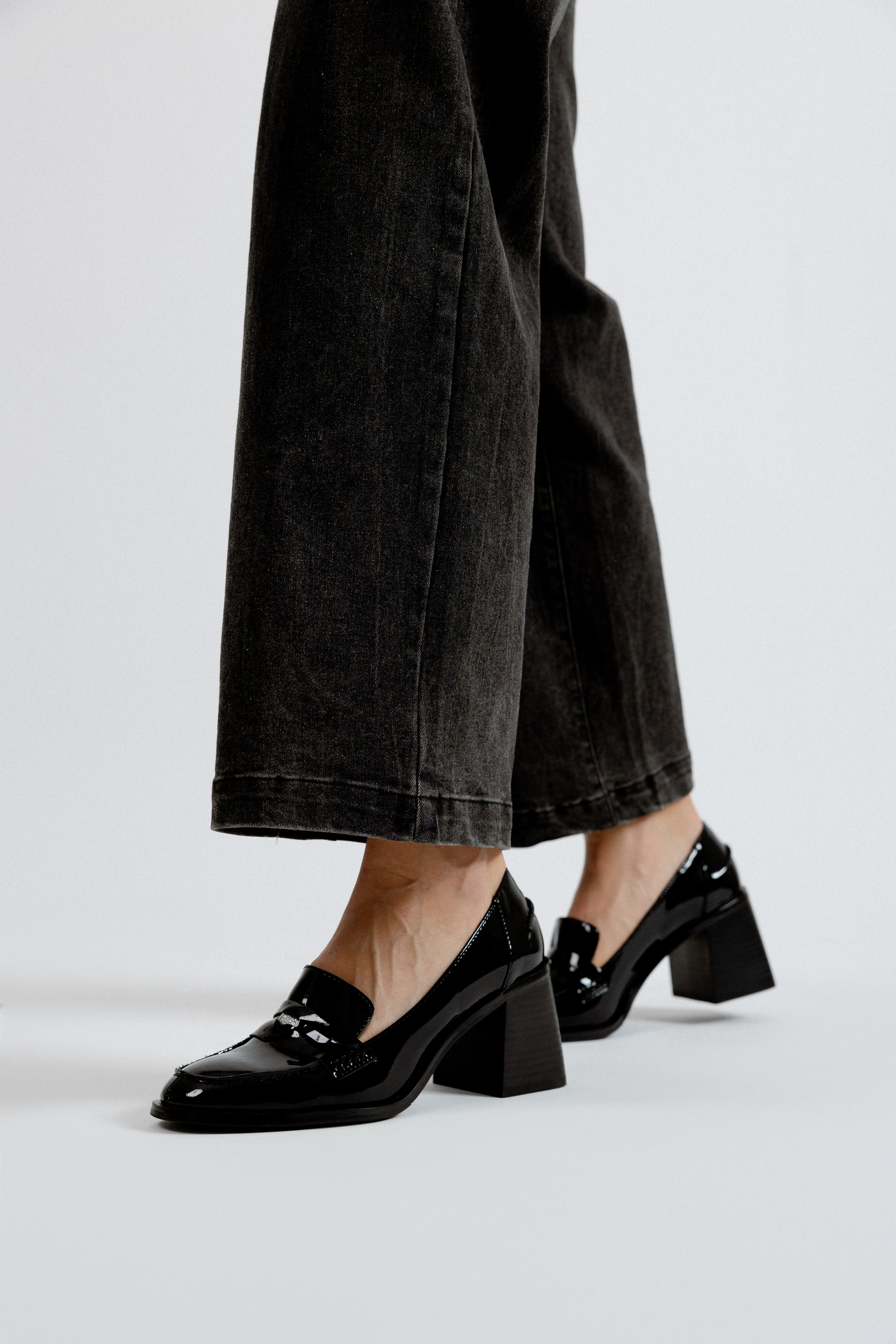 PURPLE - BLACK PATENT LOAFERS