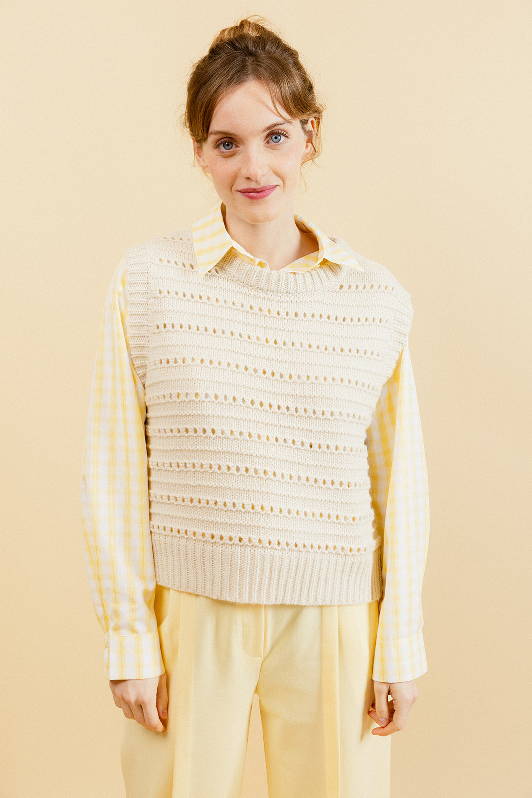 PULL SANS MANCHE EDOUANE - BEIGE