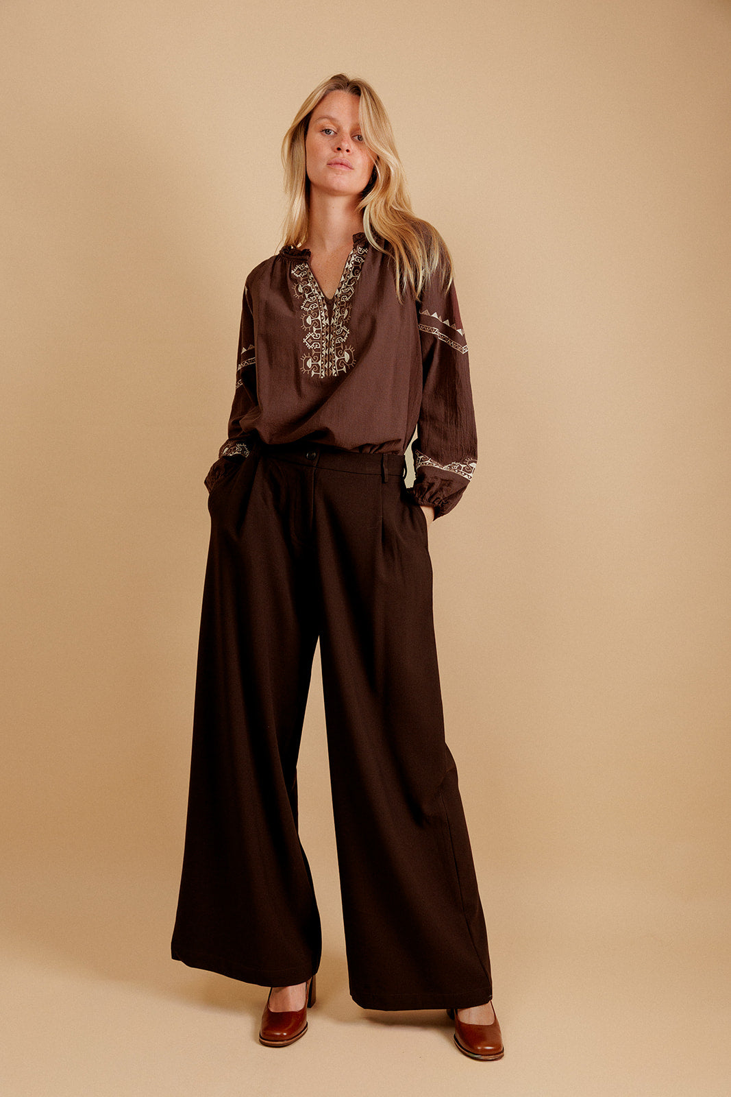 PANTALON ELOWEN - MARRON