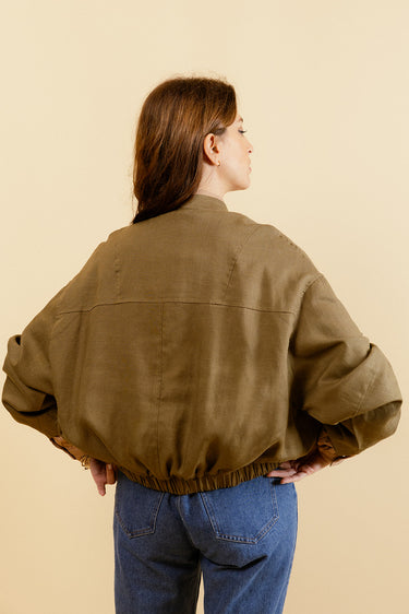 DOROTA - Veste Aviateur en Tencel Kaki