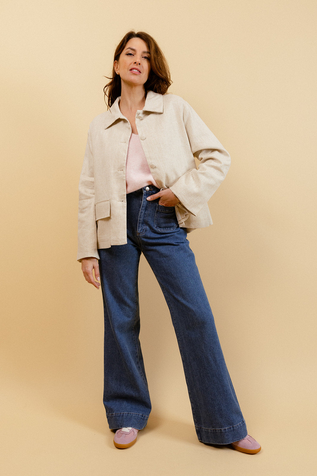 WILL - Veste Officier Beige Unie