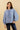 ISOLA - Chemise Unie Bleue Femme à Détails Froufrous
