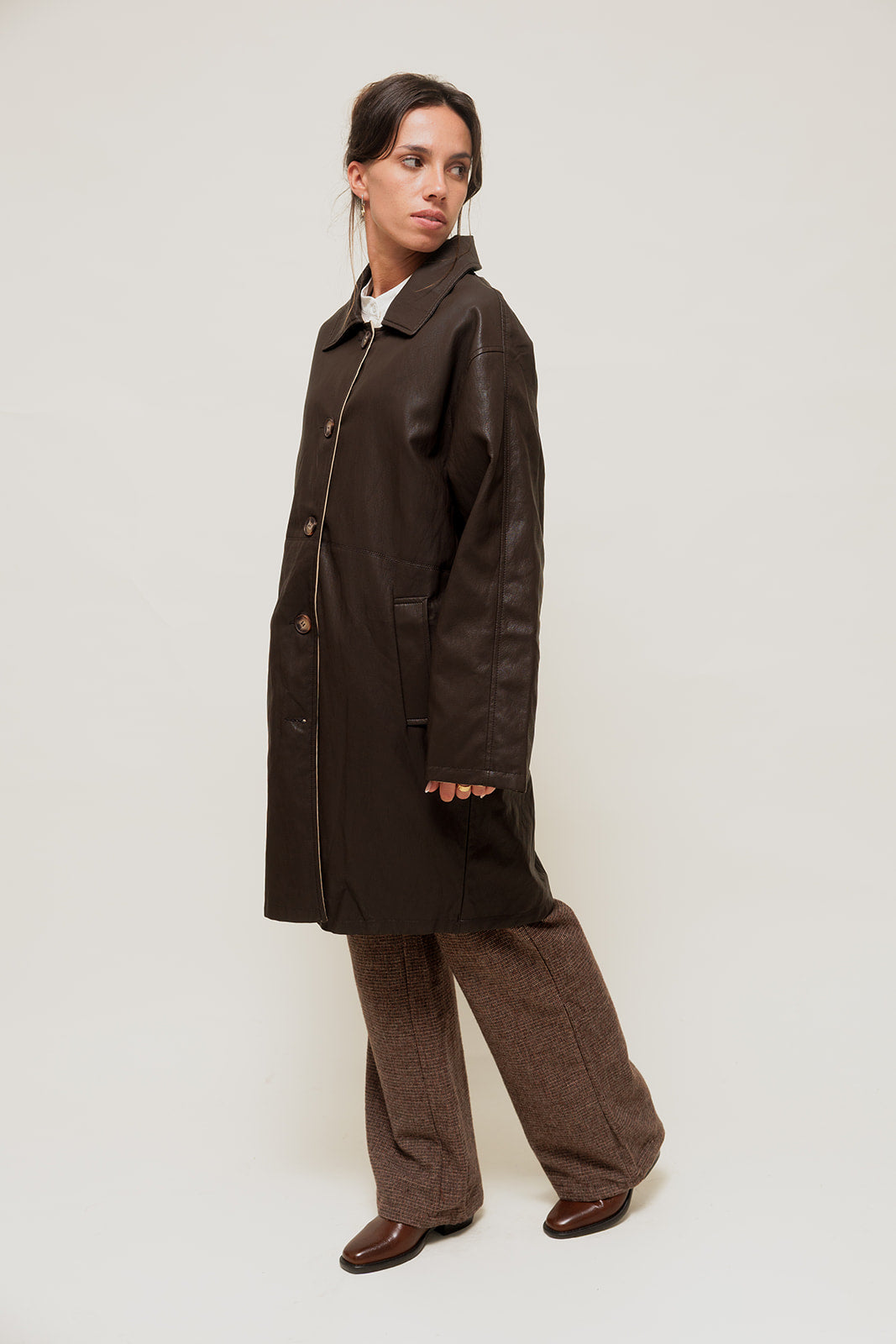 ALYRA - Manteau Réversible en Simili et Coton