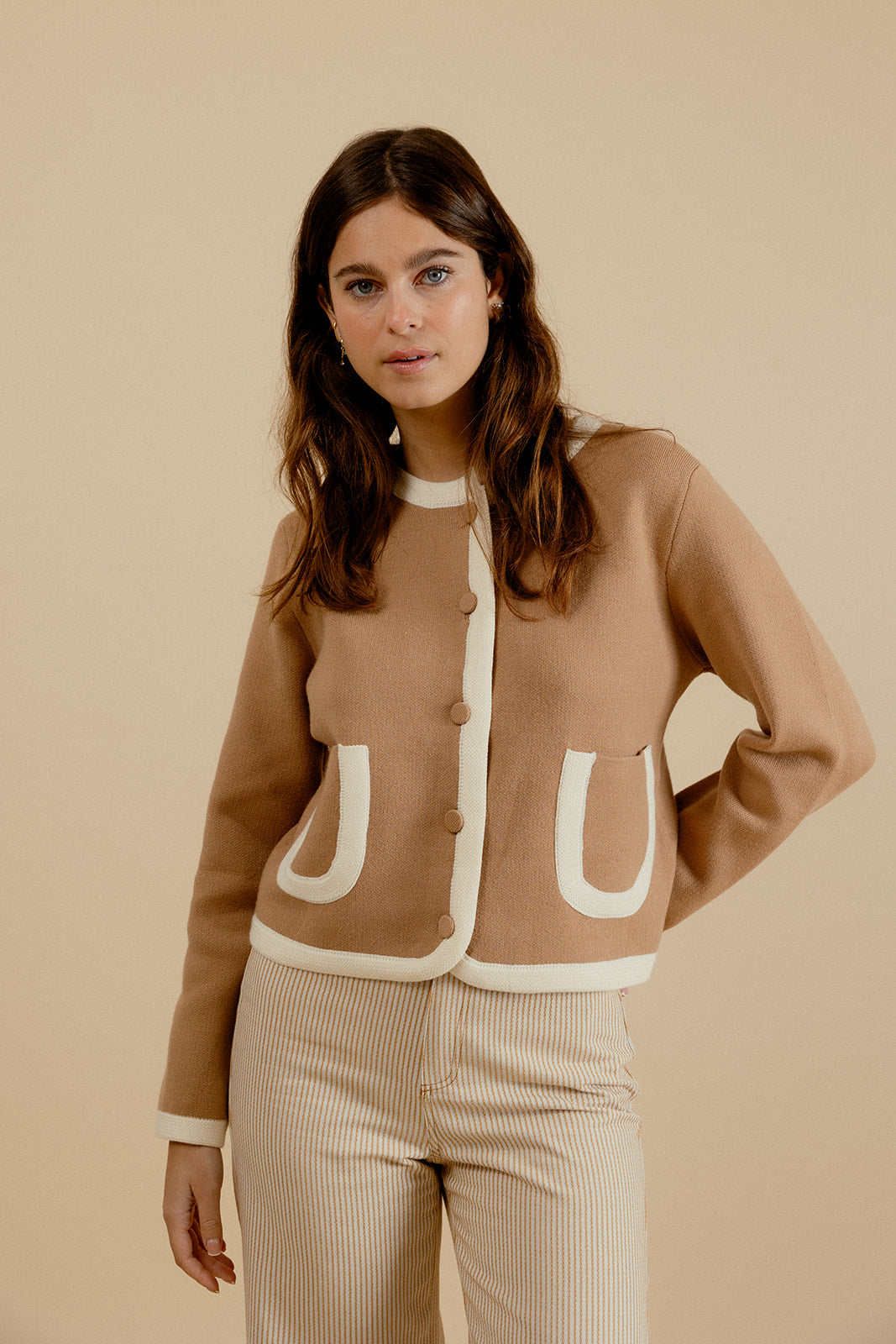 YSEULT CARDIGAN - CAMEL