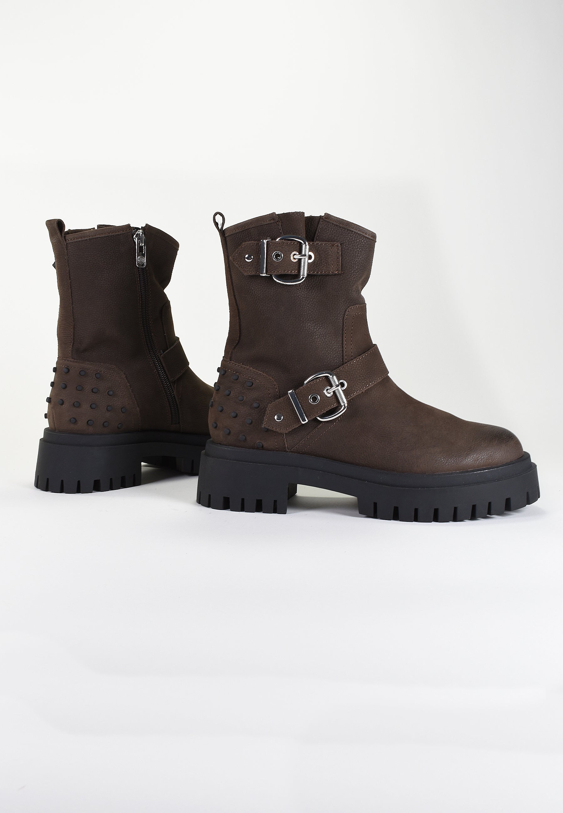 BOTTINES ADELYA - MARRON GRAINÉ