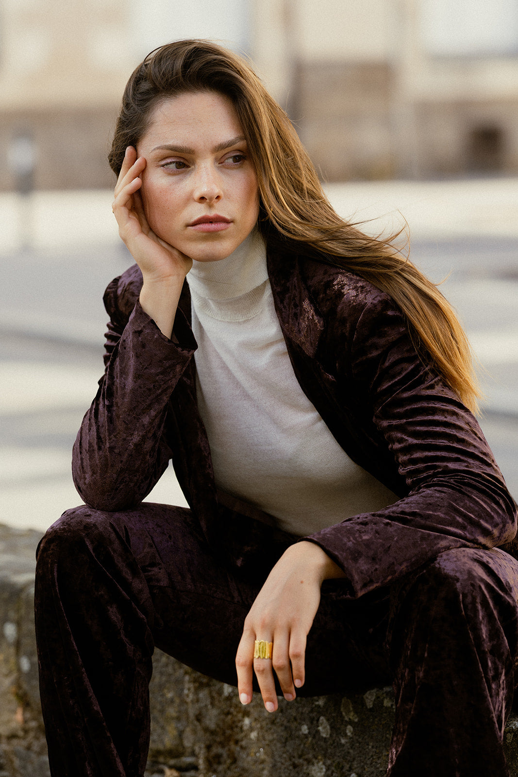 BLAZER  LÉOPAULE - MARRON