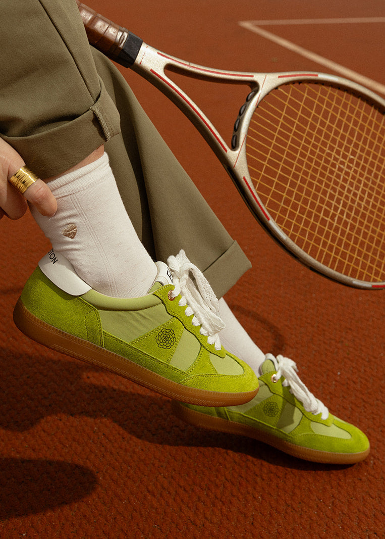 CHERRY - Baskets en cuir Vert/Pistache