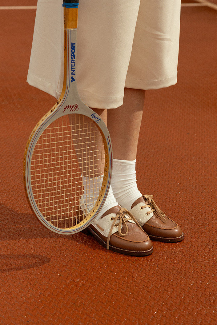 FLORE - Derbies en cuir Marron/Cognac