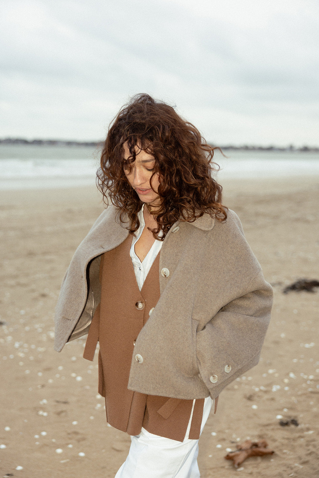 EMY - Manteau Court Oversize Camel