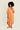 SOLÉRIE - Robe Chemise Orange oversize avec Bouton Bijoux