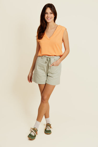 CALIOR - Short Vert en Coton avec Cordon