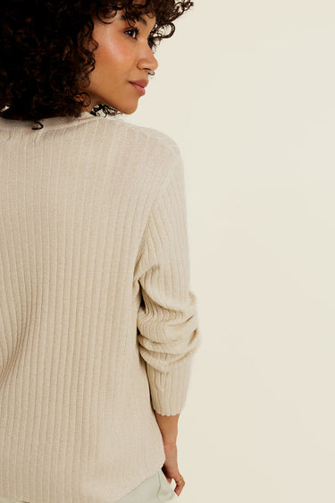 AIVINE - Gilet Beige avec Lurex