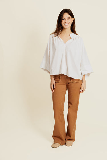 MÉLISYS - Chemise Blanche Oversize avec Pince