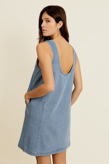 IMÉLINE - Robe en Jean Col Rond