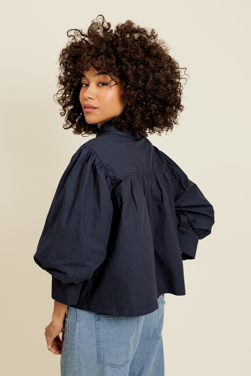 DORÉLYSE - Chemise Marine manche 2/3 Ballon