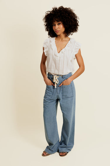 ILISSÉ - Pantalon Jean avec Cordon