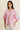 IRÉNOR - Blouse Rose avec manche 2/3  Ballon et Froufrou