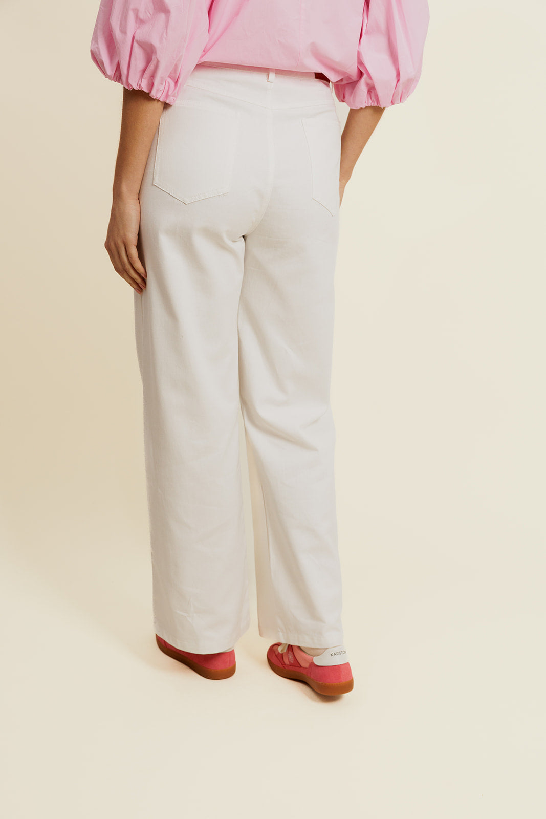 LÉORINE - Pantalon Blanc en coton avec Cordon