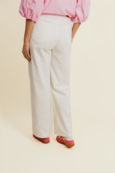 LÉORINE - Pantalon Blanc en coton avec Cordon