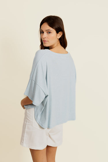 HÉRINE - T-Shirt Bleu Oversize