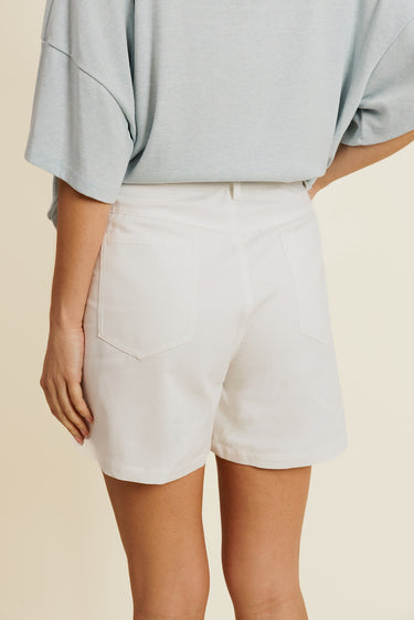 CALIOR - Short Blanc en Coton avec Cordon