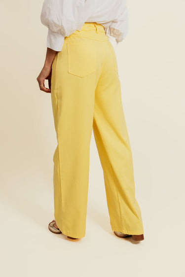 LÉORINE - Pantalon Jaune en coton avec Cordon