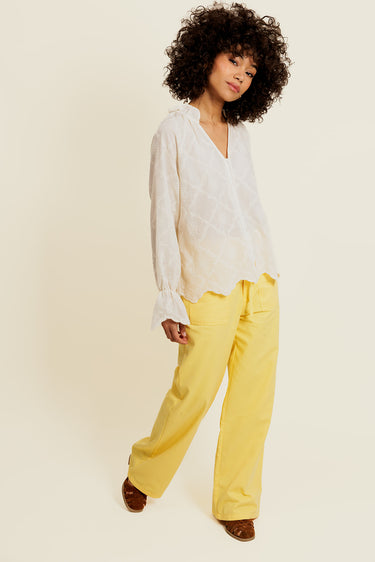 LÉORINE - Pantalon Jaune en coton avec Cordon