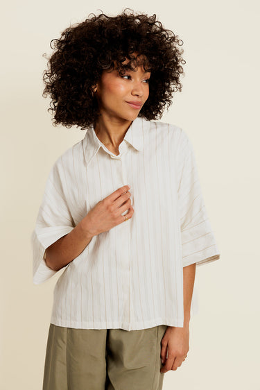 ALBA - Chemise Blanche Femme à Manches 3/4