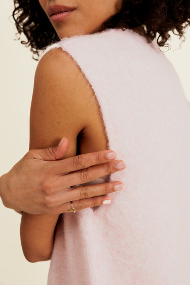 CHUCK - Pull Rose sans Manches en Maille Femme