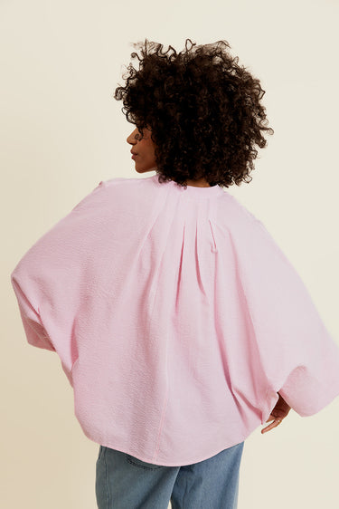 MÉLISYS - Chemise Rose Oversize avec Pince