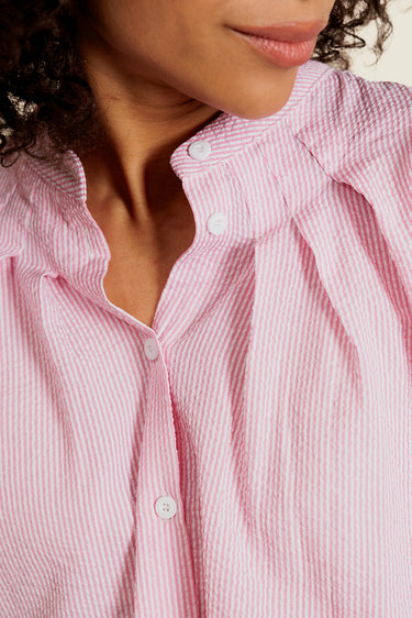 MÉLISYS - Chemise Rose Oversize avec Pince