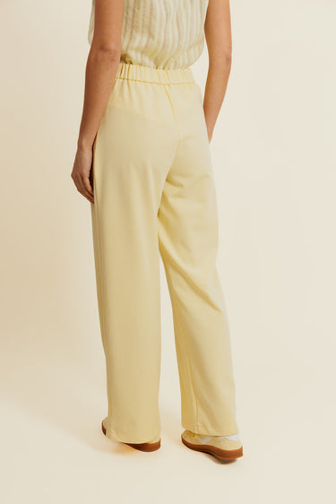 OPHÉLIE - Pantalon Habillé Jaune Taille Haute